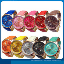 New Fashion Round 2 Zones Ladies Cheap Leather Watch